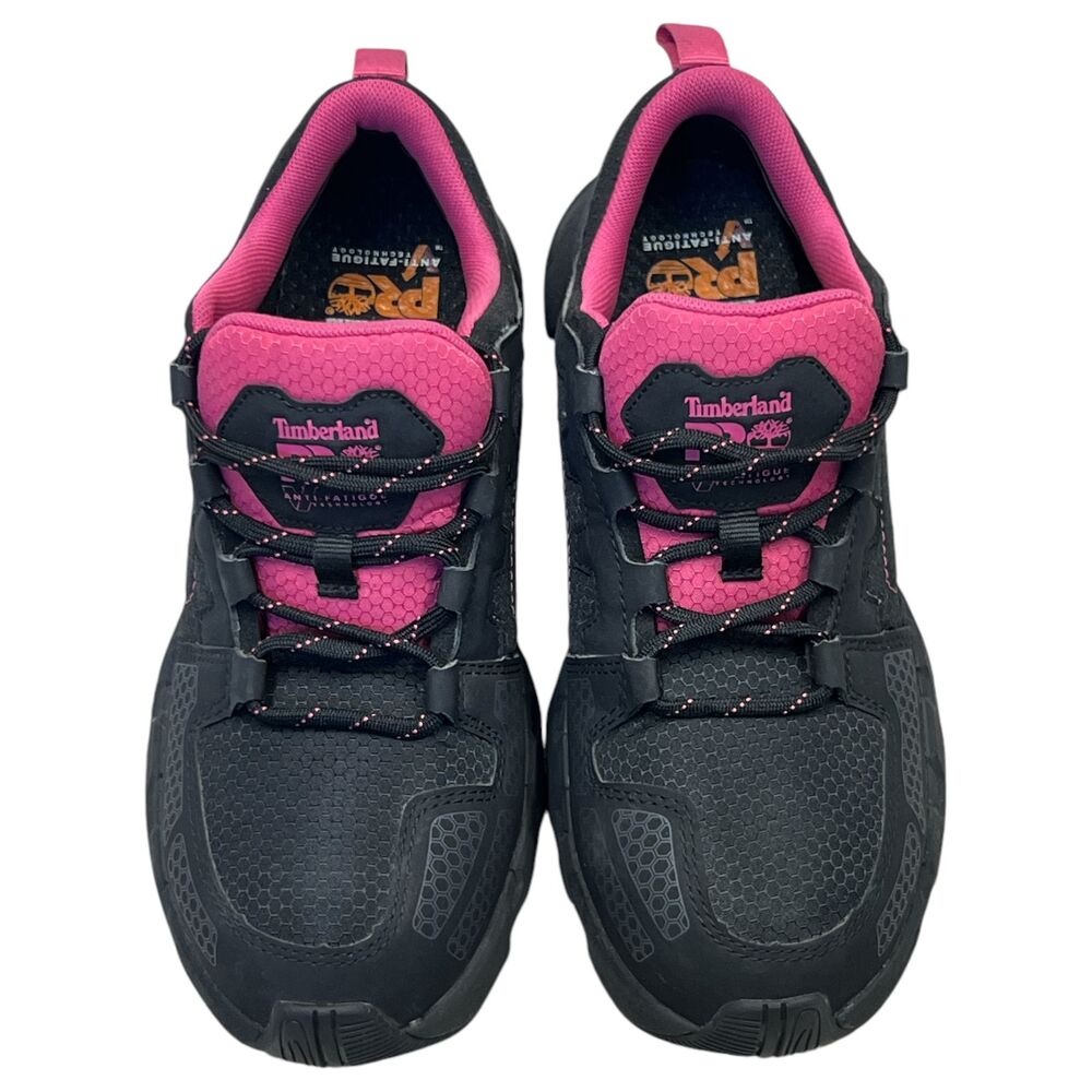 Timberland Shoes Composite Toe Black Pink LaceUp Anti Fatigue Powertrain EV 9.5W